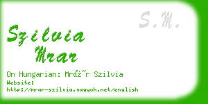 szilvia mrar business card